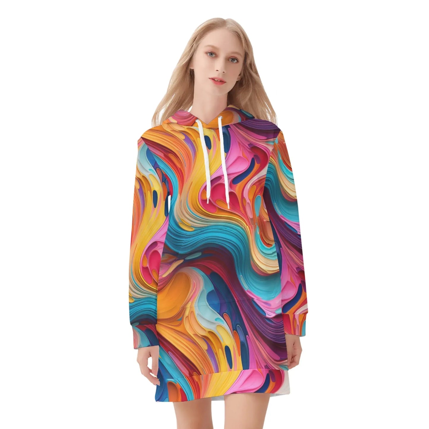 flussige-farben-damen-hoodiekleid-warmes-velvet-kapuzenkleid-aus-weichem-samt-fleece-hoodiekleid-jlr-design-3 - JLR Design