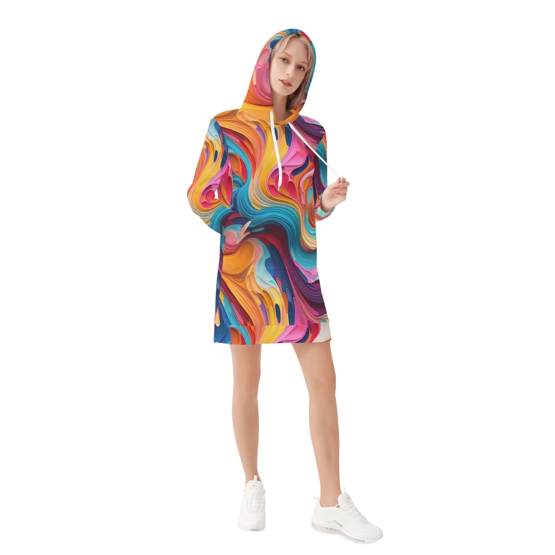 flussige-farben-damen-hoodiekleid-warmes-velvet-kapuzenkleid-aus-weichem-samt-fleece-hoodiekleid-jlr-design-4 - JLR Design