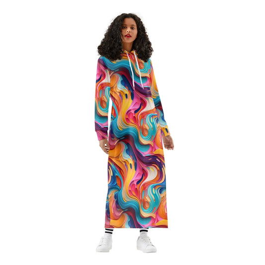 flussige-farben-damen-maxi-hoodiekleid-knochellanges-kapuzenkleid-aus-weich-angerautem-fleece-hoodiekleid-jlr-design-1 - JLR Design