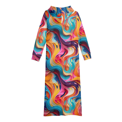 flussige-farben-damen-maxi-hoodiekleid-knochellanges-kapuzenkleid-aus-weich-angerautem-fleece-hoodiekleid-jlr-design-5 - JLR Design