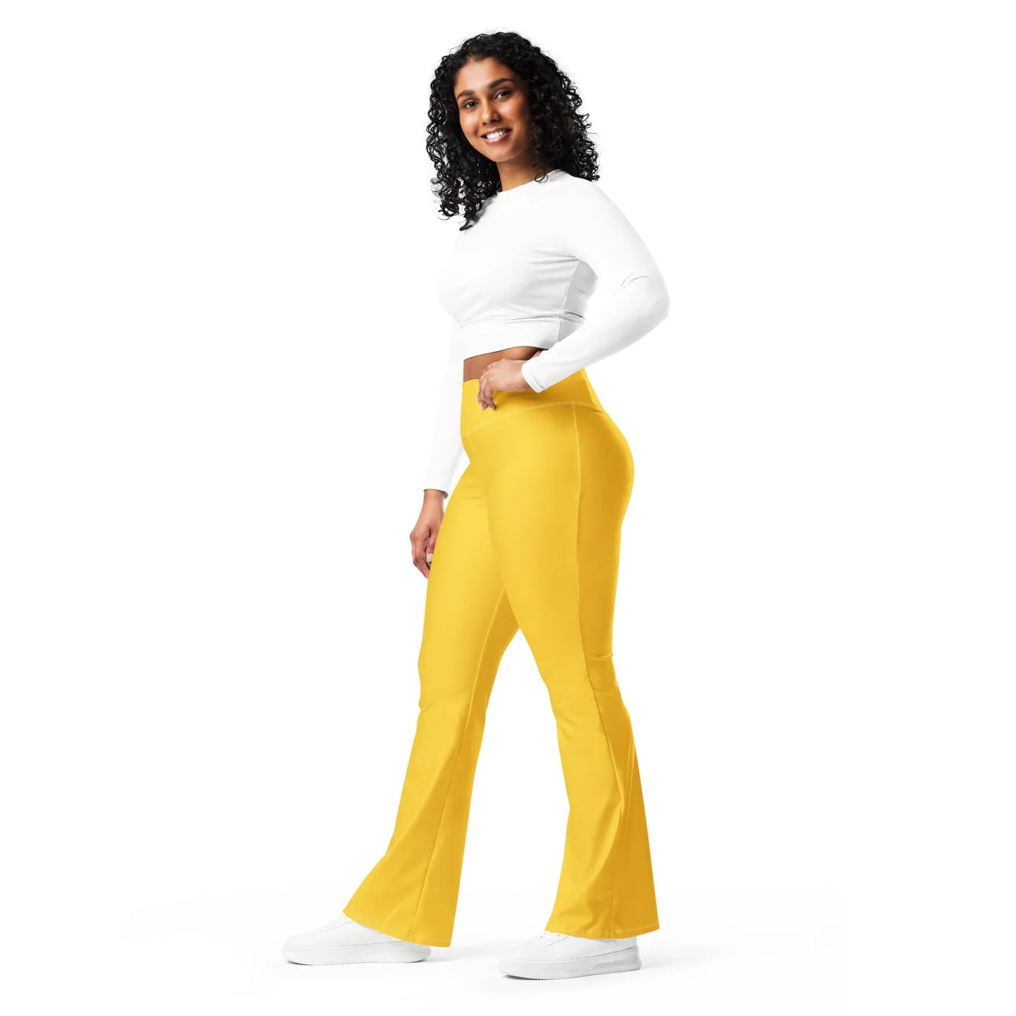 gelbe-high-waist-flare-leggings-flare-leggings-jlr-design-6 - JLR Design