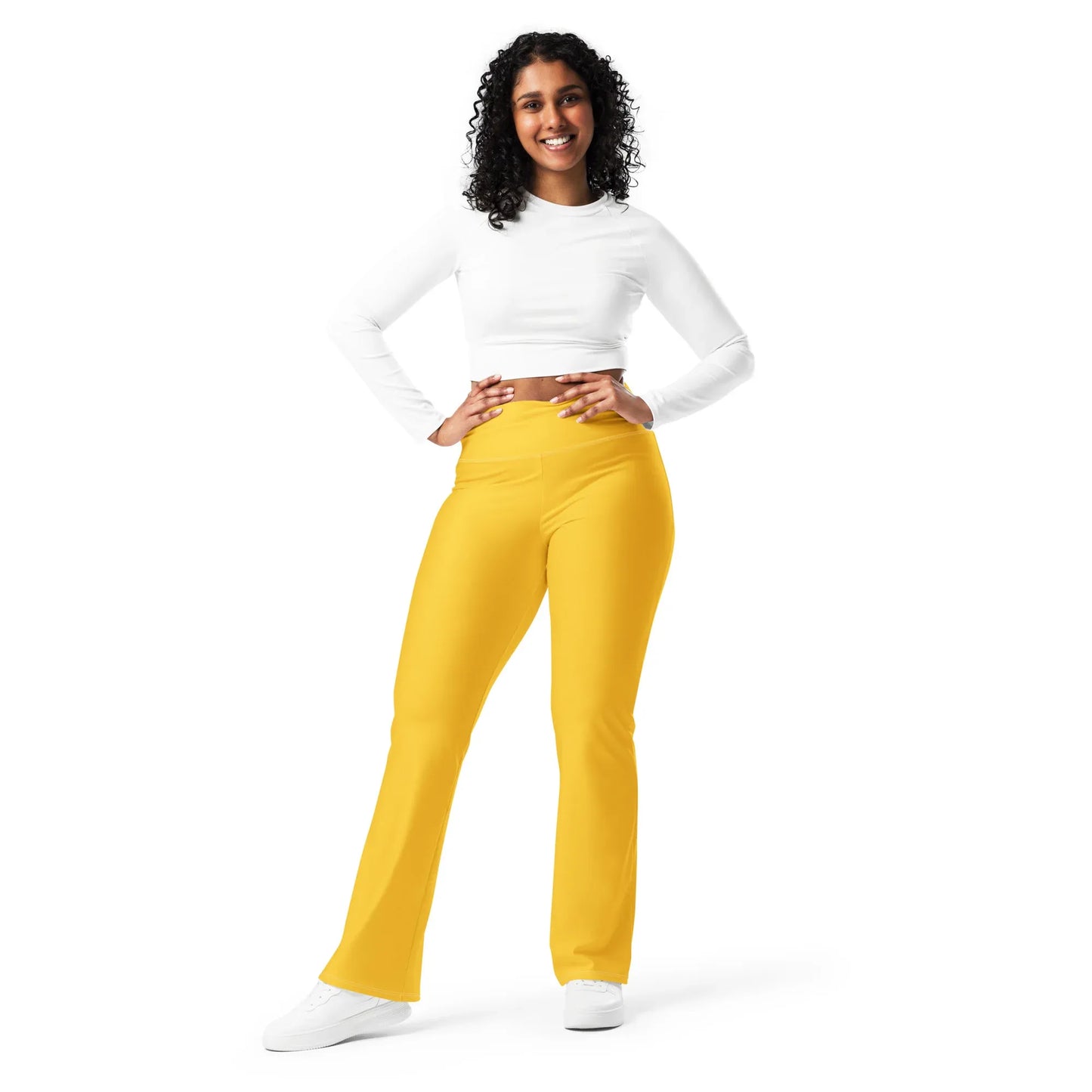 gelbe-high-waist-flare-leggings-flare-leggings-jlr-design-8 - JLR Design