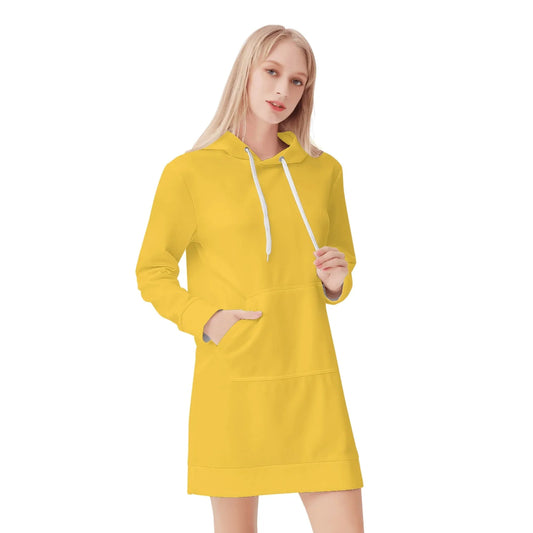 gelbes-damen-hoodiekleid-warmes-velvet-kapuzenkleid-aus-weichem-samt-fleece-hoodiekleid-jlr-design-1 - JLR Design