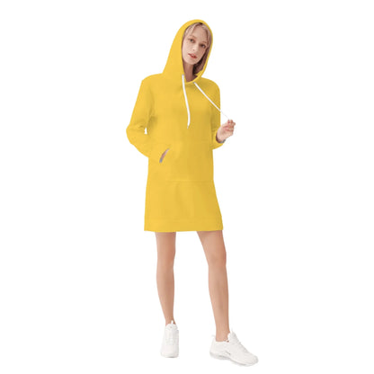 gelbes-damen-hoodiekleid-warmes-velvet-kapuzenkleid-aus-weichem-samt-fleece-hoodiekleid-jlr-design-4 - JLR Design