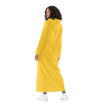 gelbes-damen-maxi-hoodiekleid-knochellanges-kapuzenkleid-aus-weich-angerautem-fleece-hoodiekleid-jlr-design-2 - JLR Design