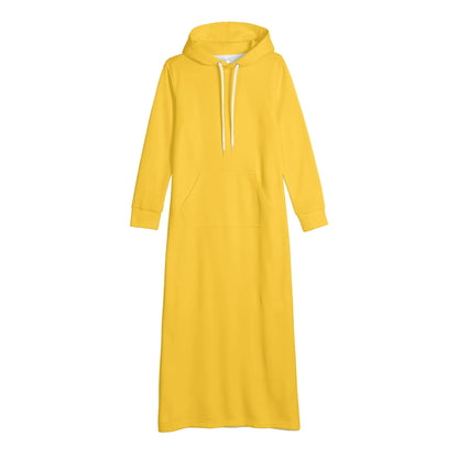 gelbes-damen-maxi-hoodiekleid-knochellanges-kapuzenkleid-aus-weich-angerautem-fleece-hoodiekleid-jlr-design-4 - JLR Design
