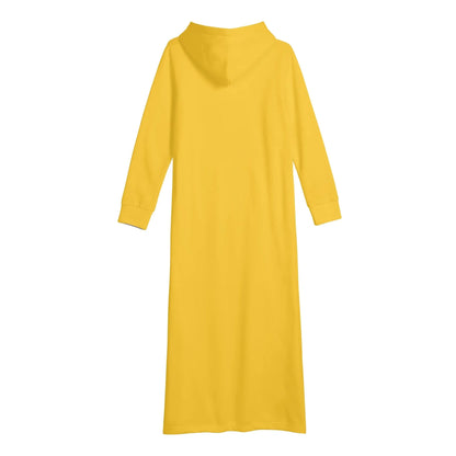 gelbes-damen-maxi-hoodiekleid-knochellanges-kapuzenkleid-aus-weich-angerautem-fleece-hoodiekleid-jlr-design-5 - JLR Design