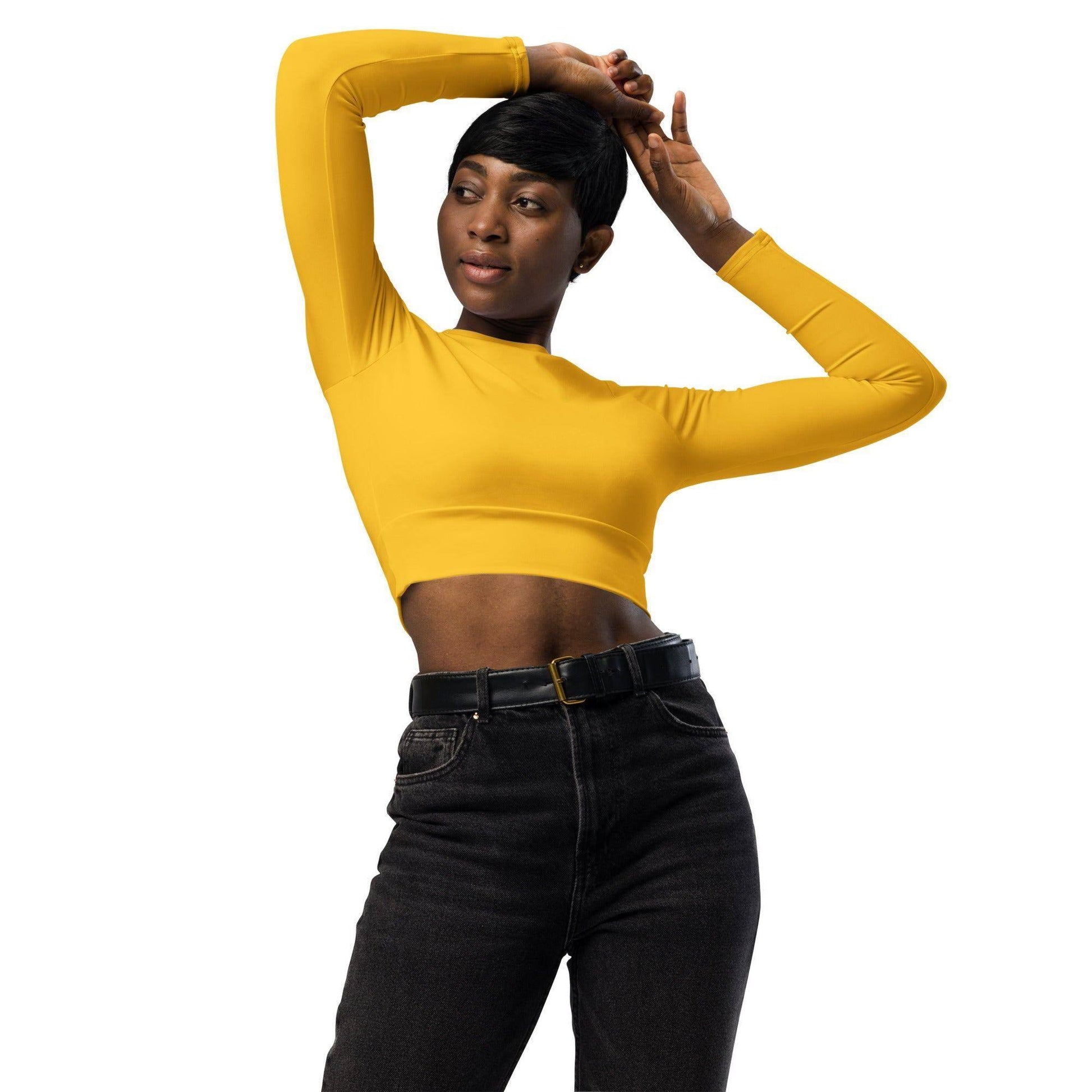 gelbes-long-sleeve-damen-crop-top-long-sleeve-crop-top-jlr-design-1 - JLR Design