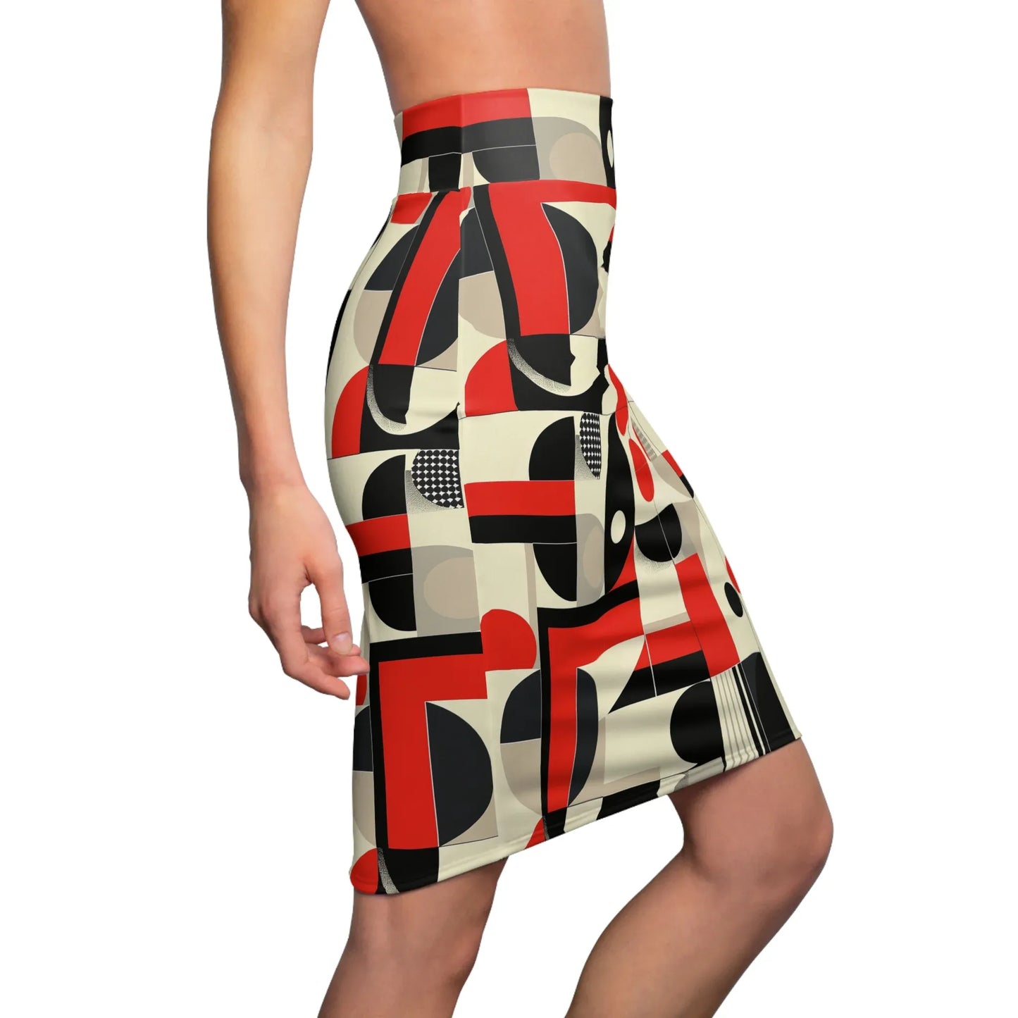 geometry-v1-bleistiftrock-fur-damen-eleganter-mid-waist-rock-mit-stretch-komfort-bleistiftrock-jlr-design-3 - JLR Design