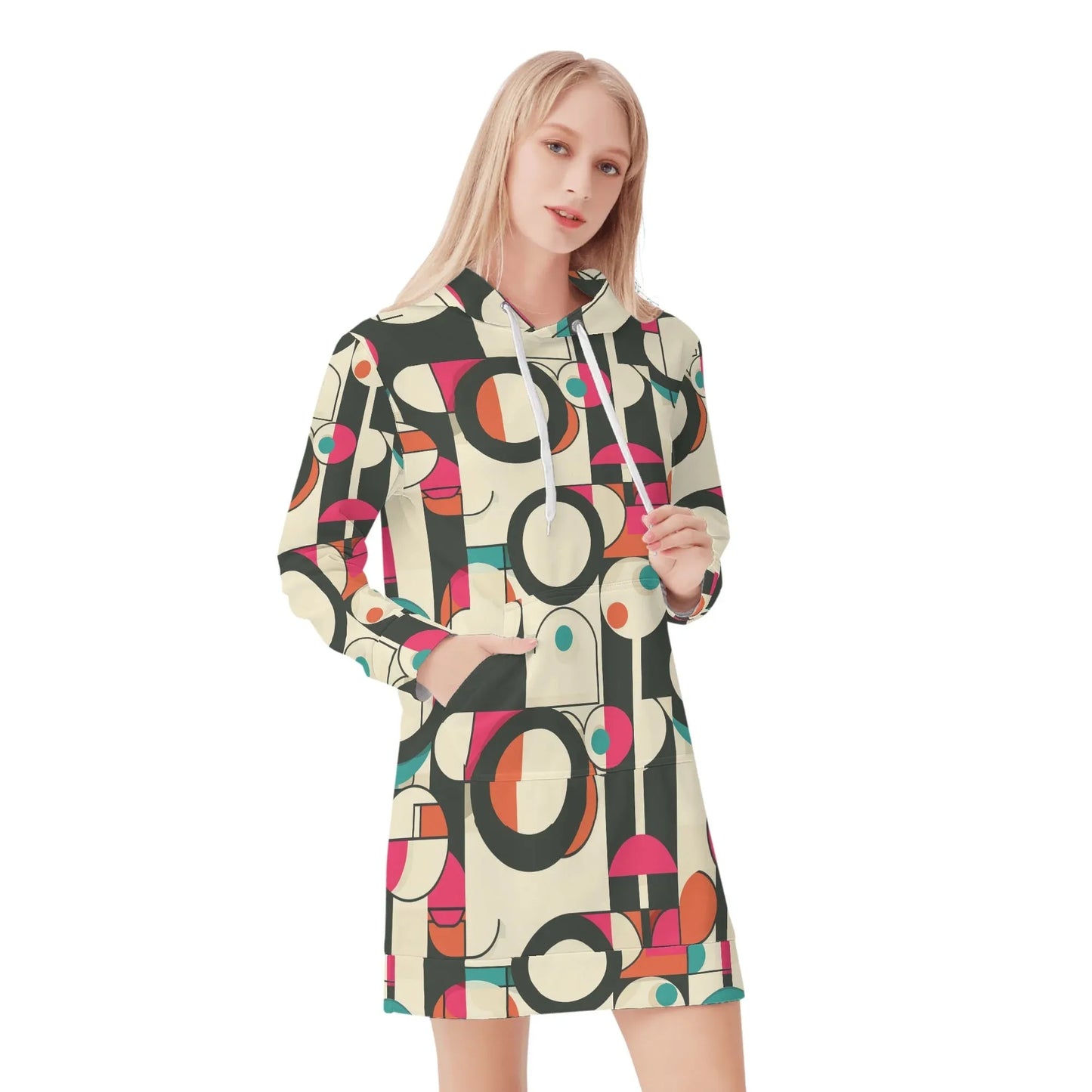 geometry-v1-damen-hoodiekleid-warmes-velvet-kapuzenkleid-aus-weichem-samt-fleece-hoodiekleid-jlr-design-1 - JLR Design