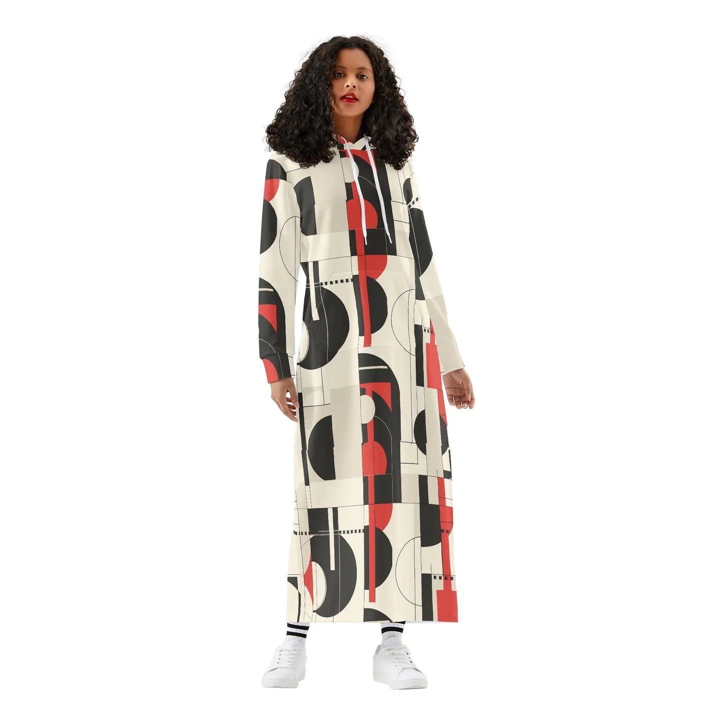 geometry-v1-damen-maxi-hoodiekleid-knochellanges-kapuzenkleid-aus-weich-angerautem-fleece-hoodiekleid-jlr-design-1 - JLR Design