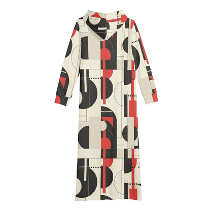 geometry-v1-damen-maxi-hoodiekleid-knochellanges-kapuzenkleid-aus-weich-angerautem-fleece-hoodiekleid-jlr-design-5 - JLR Design