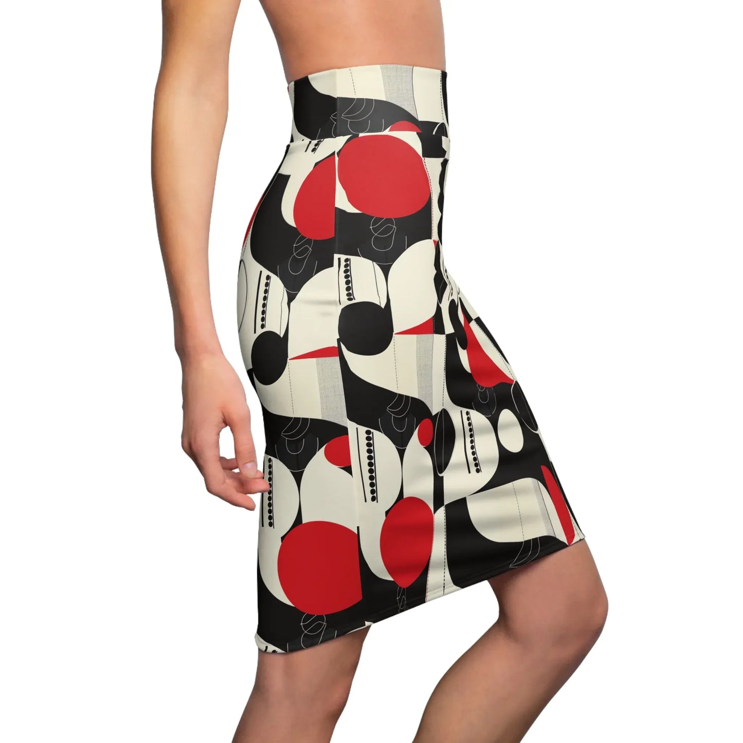 geometry-v2-bleistiftrock-fur-damen-eleganter-mid-waist-rock-mit-stretch-komfort-bleistiftrock-jlr-design-3 - JLR Design