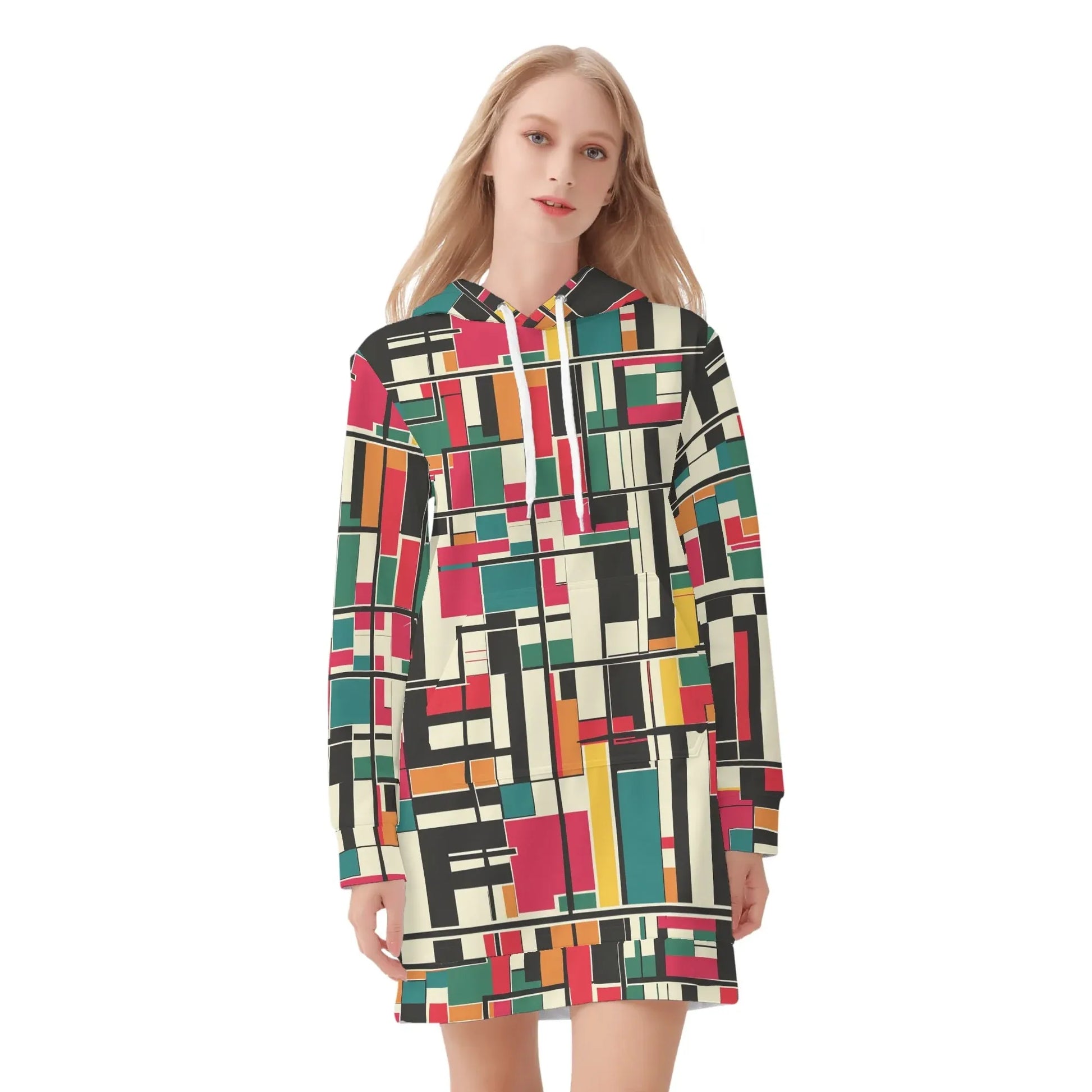 geometry-v2-damen-hoodiekleid-warmes-velvet-kapuzenkleid-aus-weichem-samt-fleece-hoodiekleid-jlr-design-3 - JLR Design