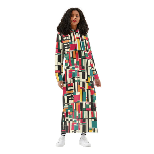 geometry-v2-damen-maxi-hoodiekleid-knochellanges-kapuzenkleid-aus-weich-angerautem-fleece-hoodiekleid-jlr-design-1 - JLR Design