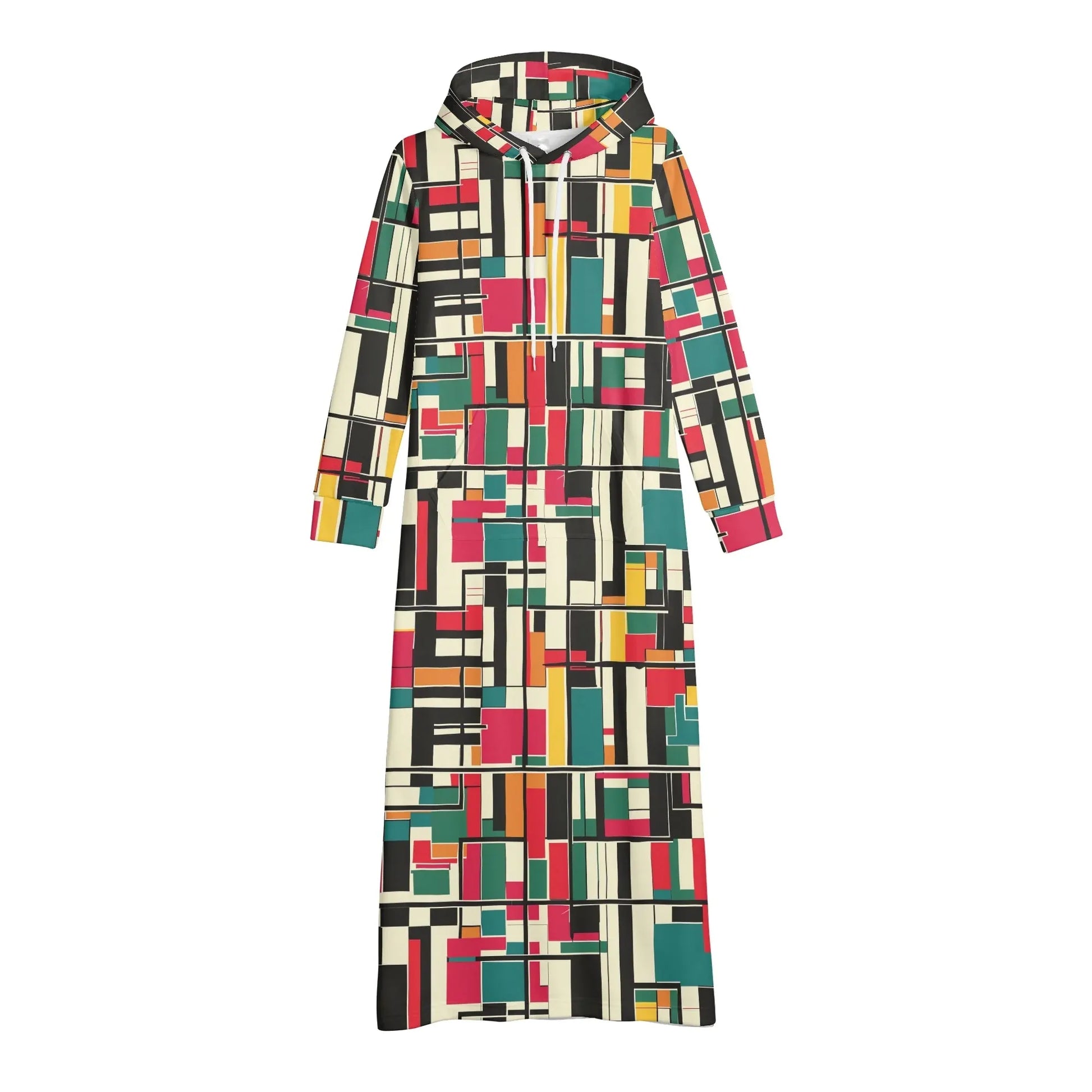 geometry-v2-damen-maxi-hoodiekleid-knochellanges-kapuzenkleid-aus-weich-angerautem-fleece-hoodiekleid-jlr-design-4 - JLR Design