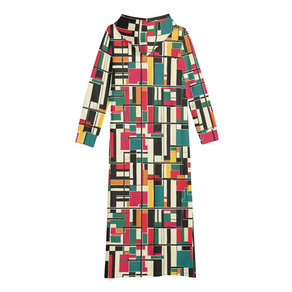 geometry-v2-damen-maxi-hoodiekleid-knochellanges-kapuzenkleid-aus-weich-angerautem-fleece-hoodiekleid-jlr-design-5 - JLR Design