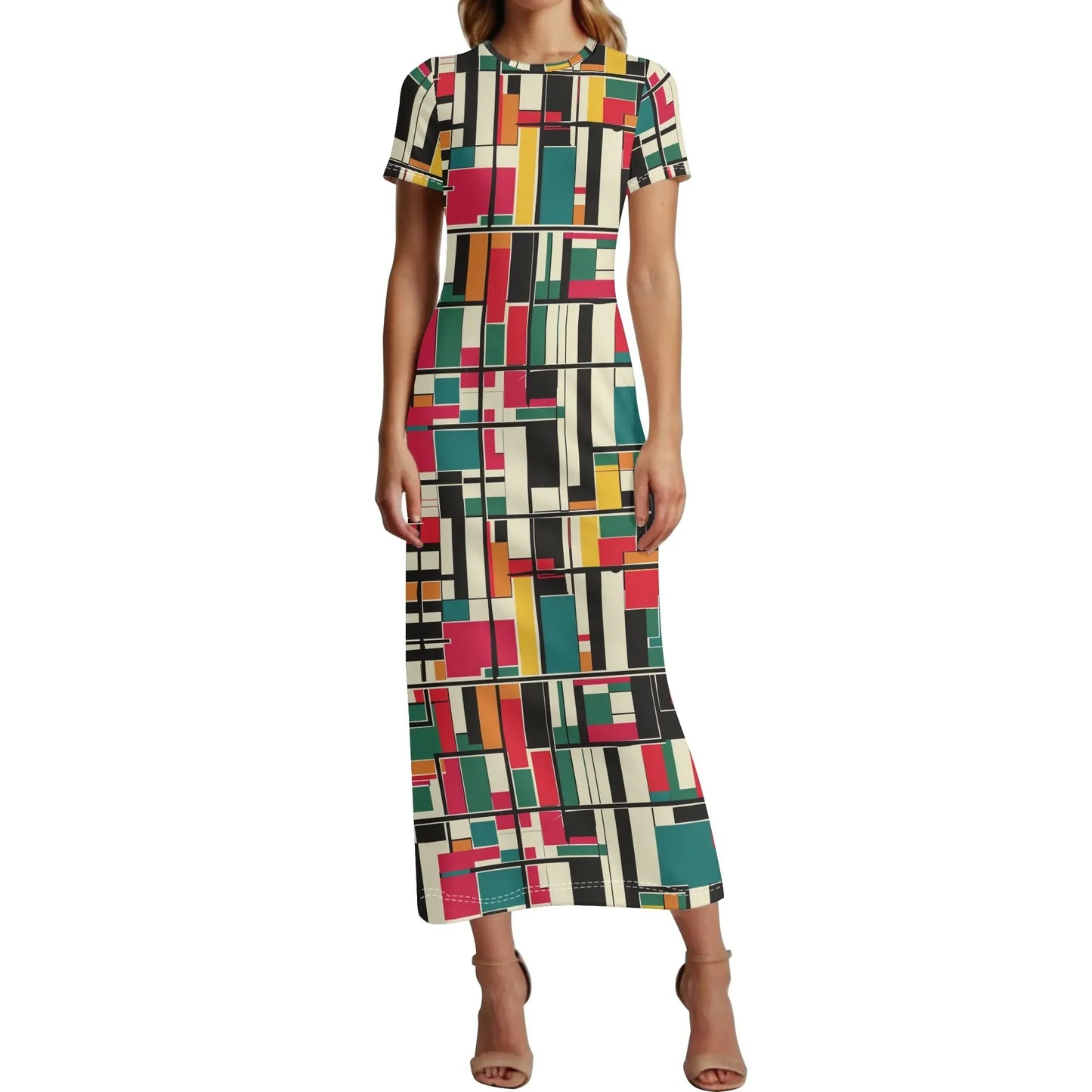 geometry-v2-short-sleeve-long-dress-long-dress-jlr-design-1 - JLR Design