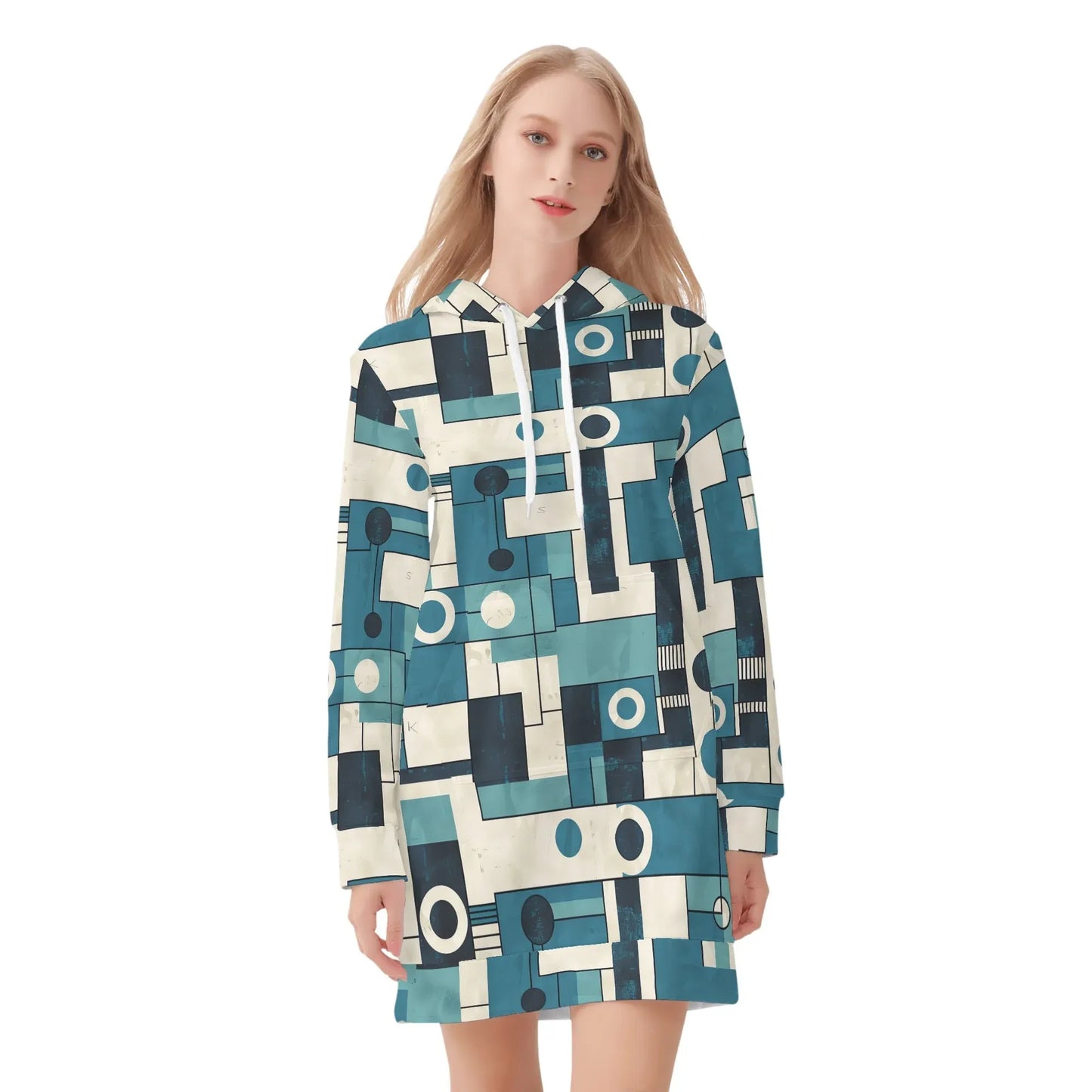 geometry-v3-damen-hoodiekleid-warmes-velvet-kapuzenkleid-aus-weichem-samt-fleece-hoodiekleid-jlr-design-3 - JLR Design