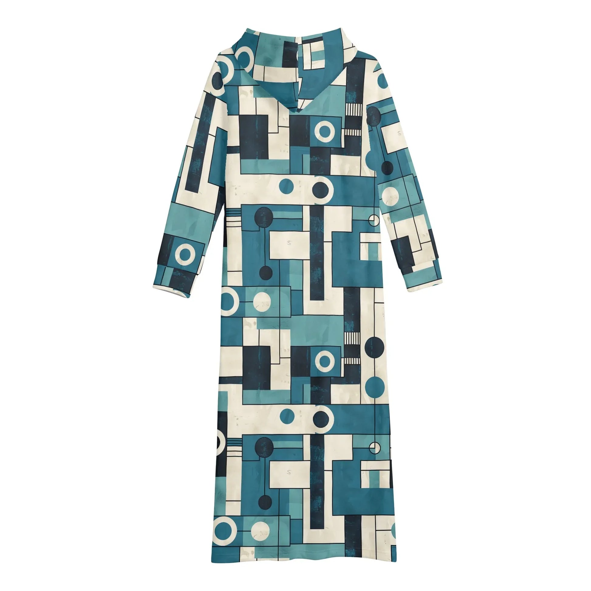 geometry-v3-damen-maxi-hoodiekleid-knochellanges-kapuzenkleid-aus-weich-angerautem-fleece-hoodiekleid-jlr-design-5 - JLR Design
