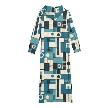 geometry-v3-damen-maxi-hoodiekleid-knochellanges-kapuzenkleid-aus-weich-angerautem-fleece-hoodiekleid-jlr-design-5 - JLR Design