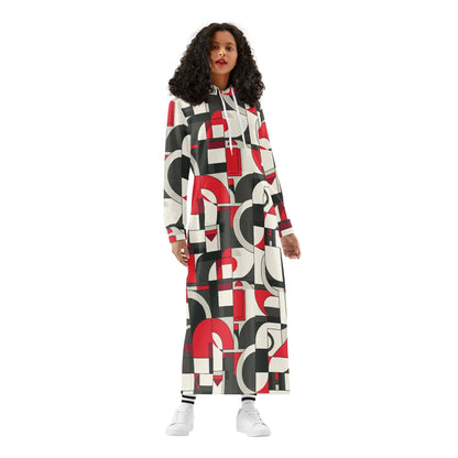 geometry-v4-damen-maxi-hoodiekleid-knochellanges-kapuzenkleid-aus-weich-angerautem-fleece-hoodiekleid-jlr-design-1 - JLR Design