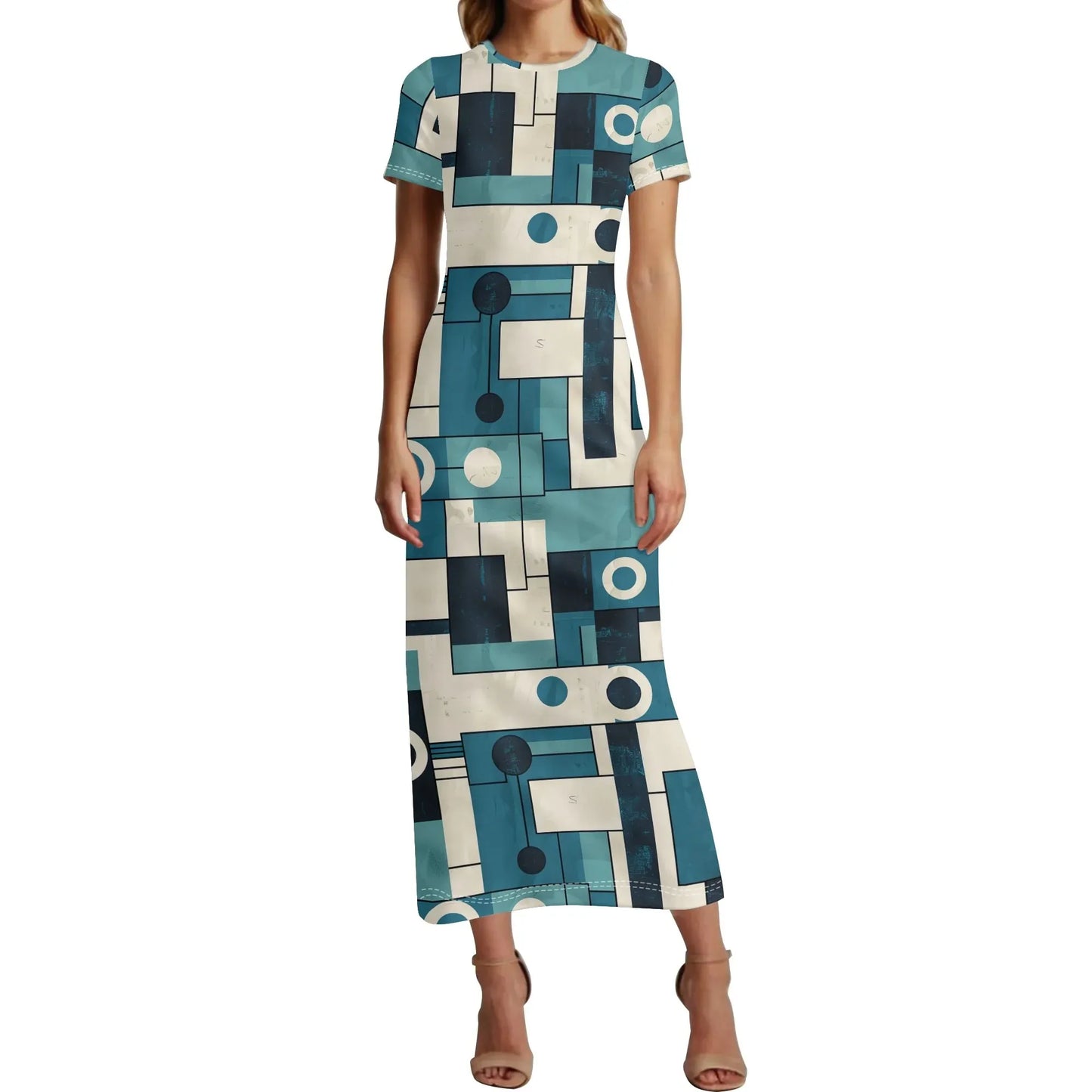 geometry-v4-short-sleeve-long-dress-long-dress-jlr-design-1 - JLR Design