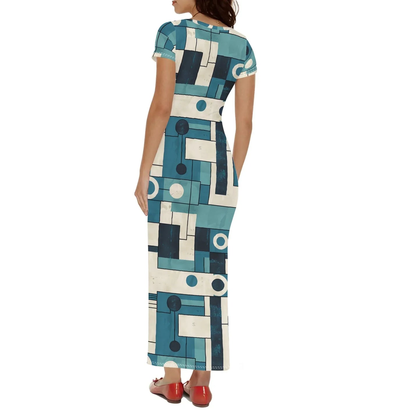 geometry-v4-short-sleeve-long-dress-long-dress-jlr-design-2 - JLR Design