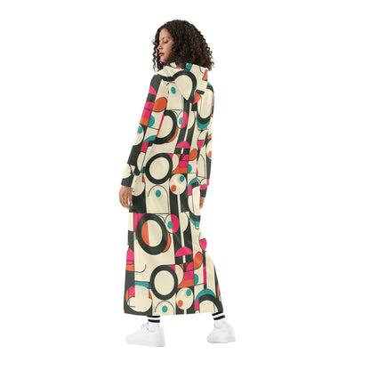 geometry-v5-damen-maxi-hoodiekleid-knochellanges-kapuzenkleid-aus-weich-angerautem-fleece-hoodiekleid-jlr-design-2 - JLR Design
