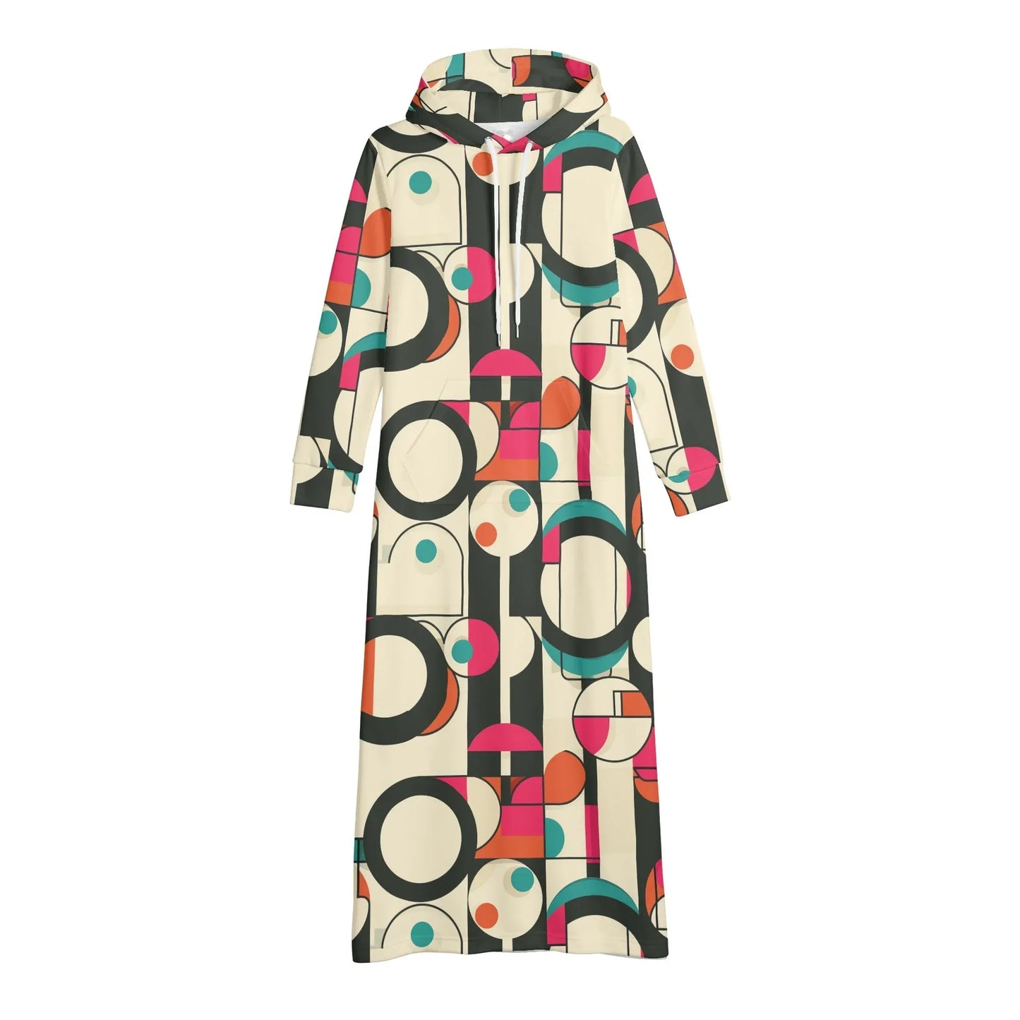 geometry-v5-damen-maxi-hoodiekleid-knochellanges-kapuzenkleid-aus-weich-angerautem-fleece-hoodiekleid-jlr-design-4 - JLR Design