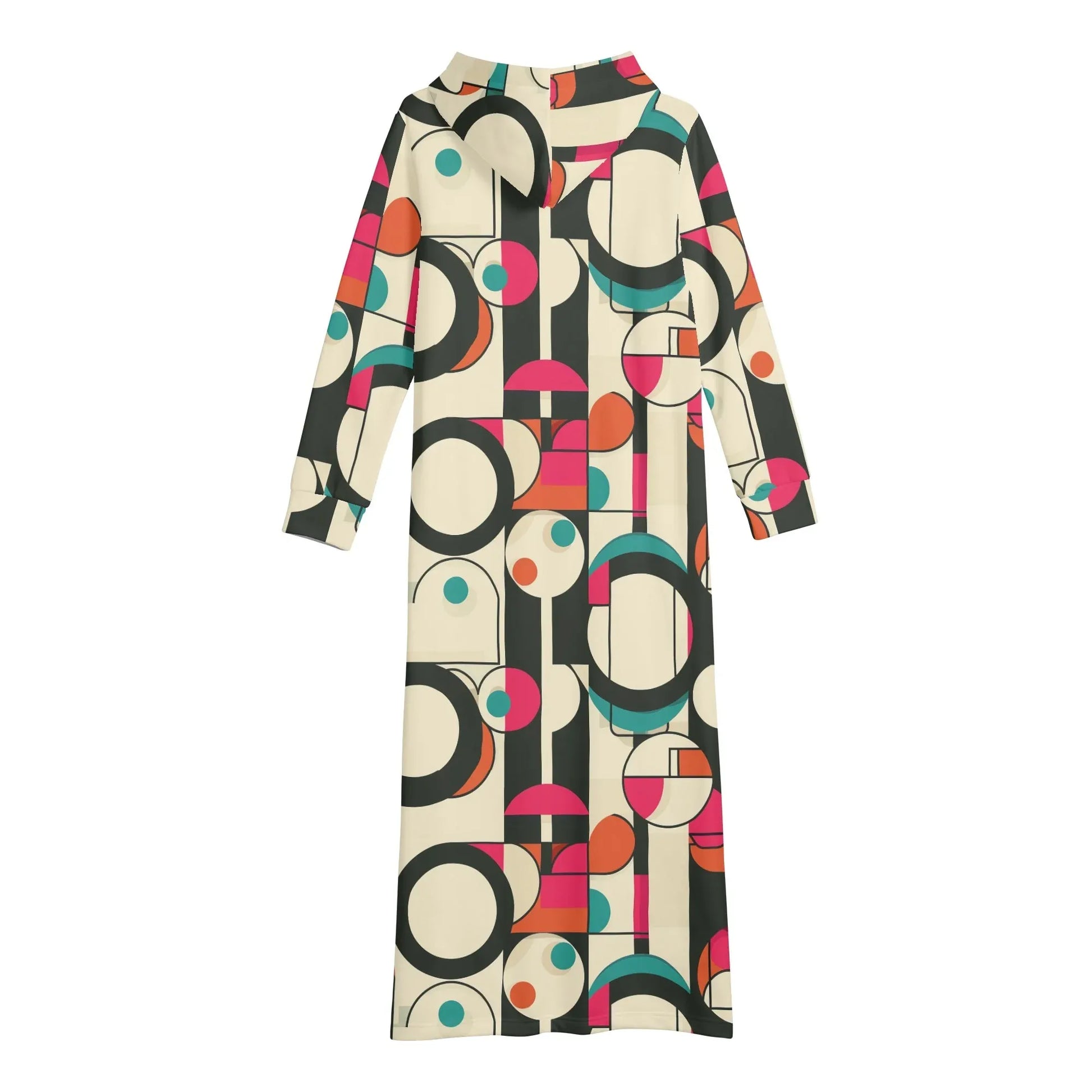 geometry-v5-damen-maxi-hoodiekleid-knochellanges-kapuzenkleid-aus-weich-angerautem-fleece-hoodiekleid-jlr-design-5 - JLR Design
