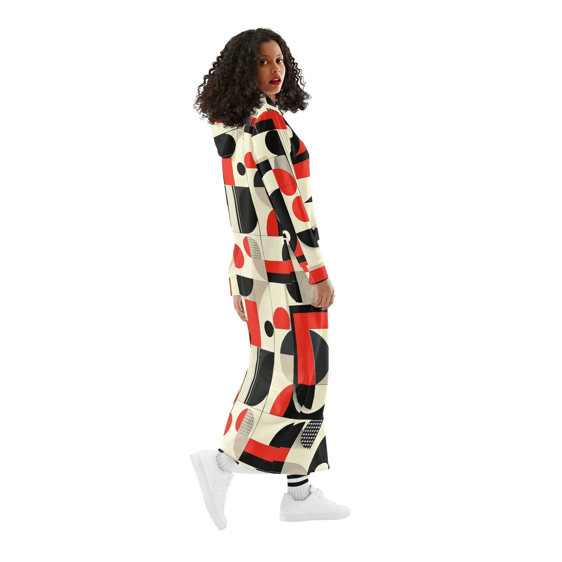 geometry-v6-damen-maxi-hoodiekleid-knochellanges-kapuzenkleid-aus-weich-angerautem-fleece-hoodiekleid-jlr-design-3 - JLR Design