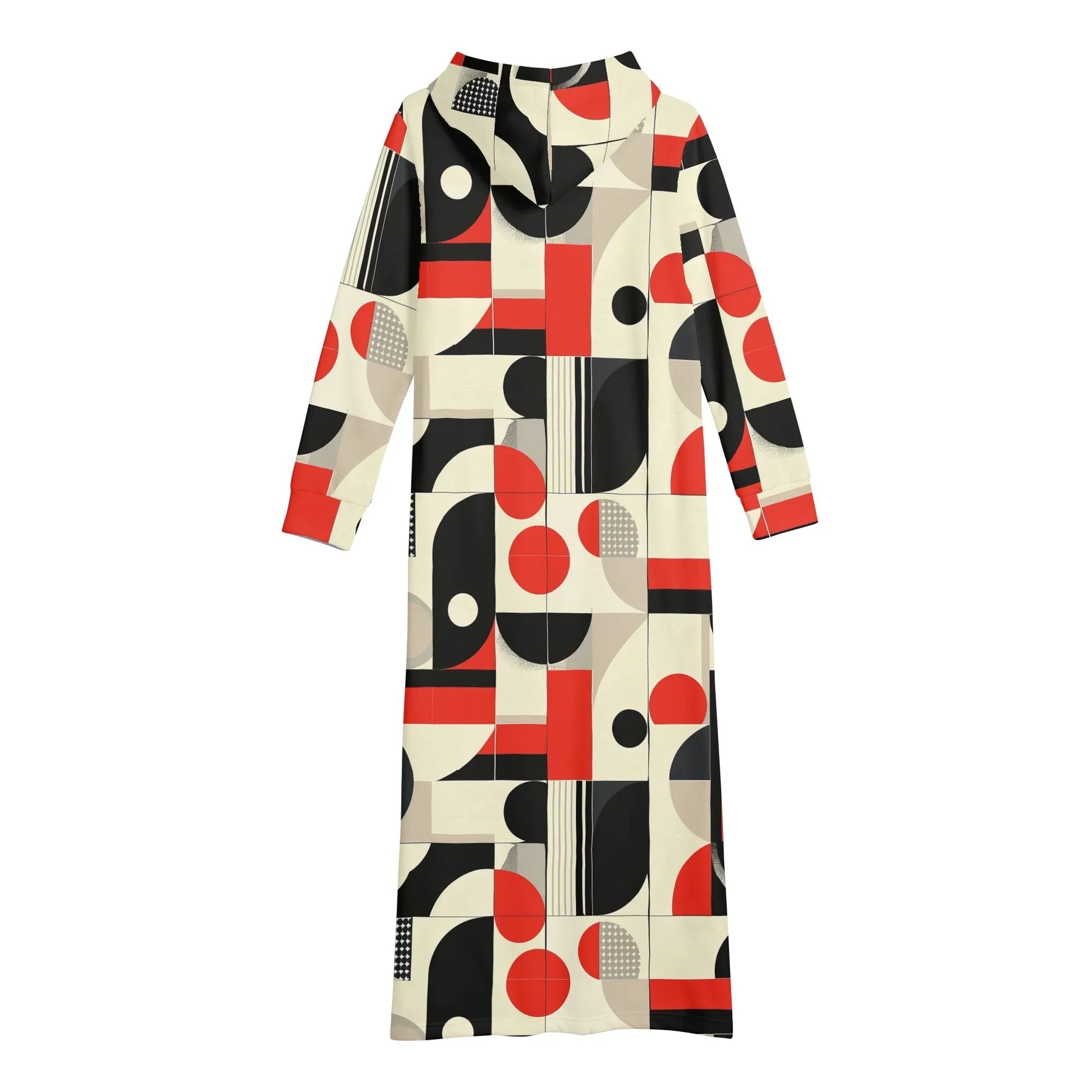 geometry-v6-damen-maxi-hoodiekleid-knochellanges-kapuzenkleid-aus-weich-angerautem-fleece-hoodiekleid-jlr-design-5 - JLR Design