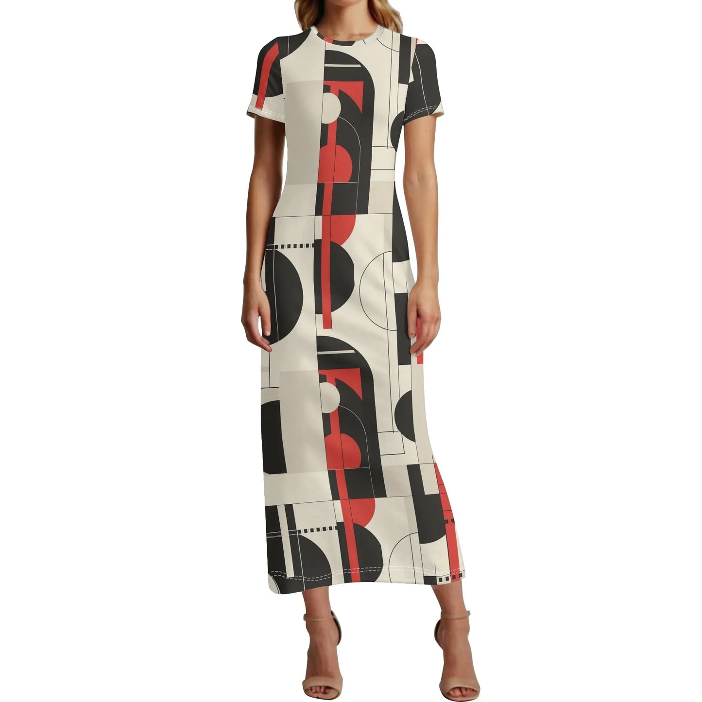 geometry-v6-short-sleeve-long-dress-long-dress-jlr-design-1 - JLR Design