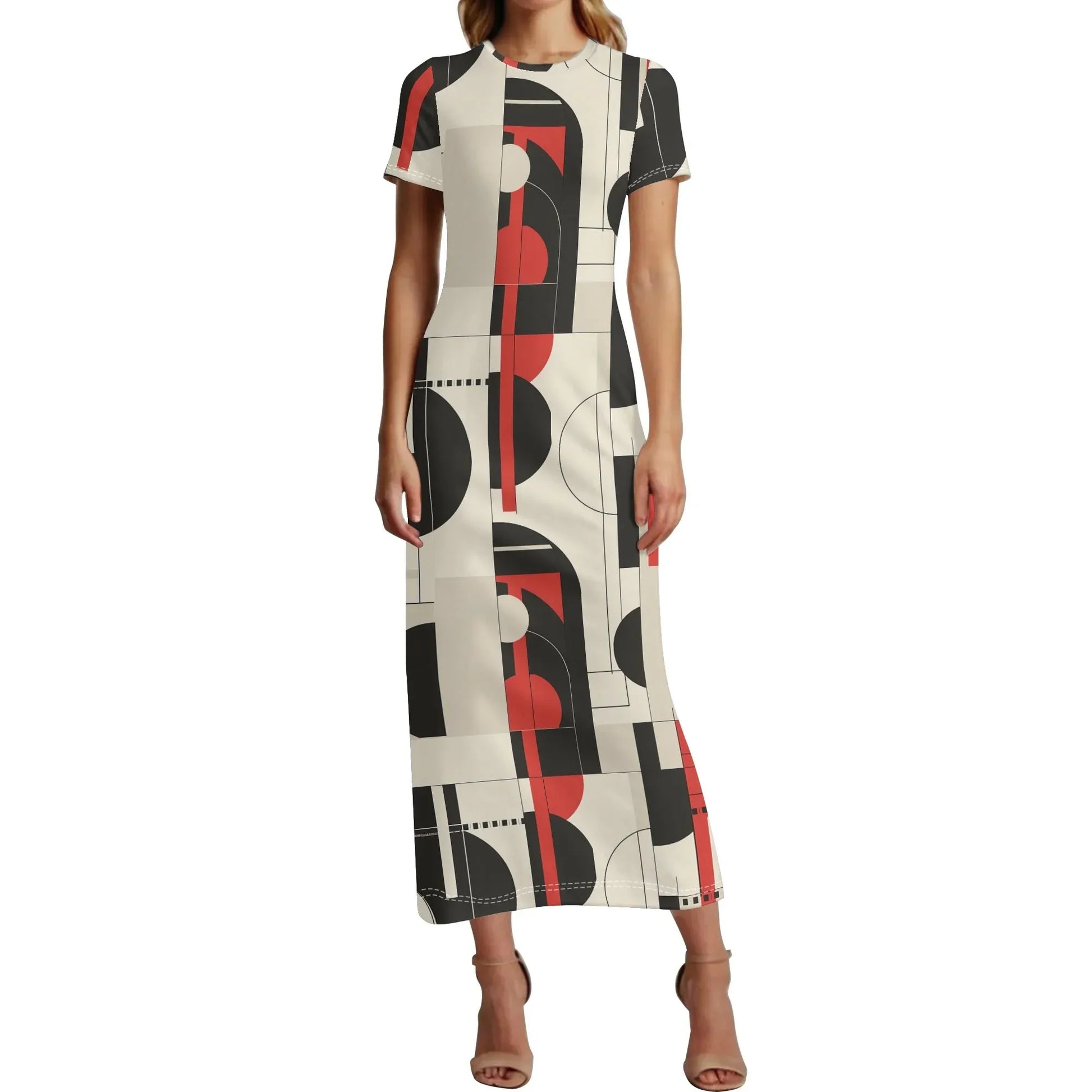 geometry-v6-short-sleeve-long-dress-long-dress-jlr-design-1 - JLR Design