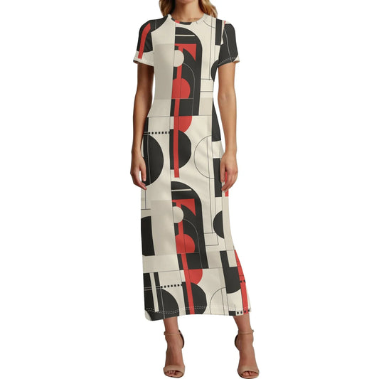 geometry-v6-short-sleeve-long-dress-long-dress-jlr-design-1 - JLR Design