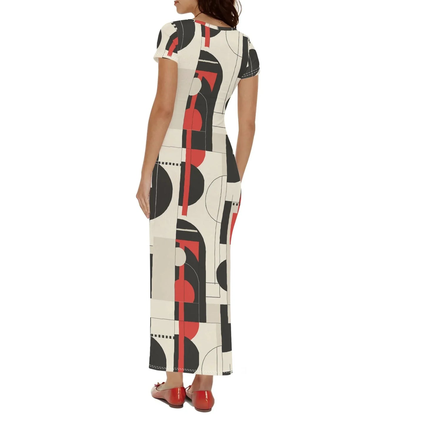 geometry-v6-short-sleeve-long-dress-long-dress-jlr-design-2 - JLR Design