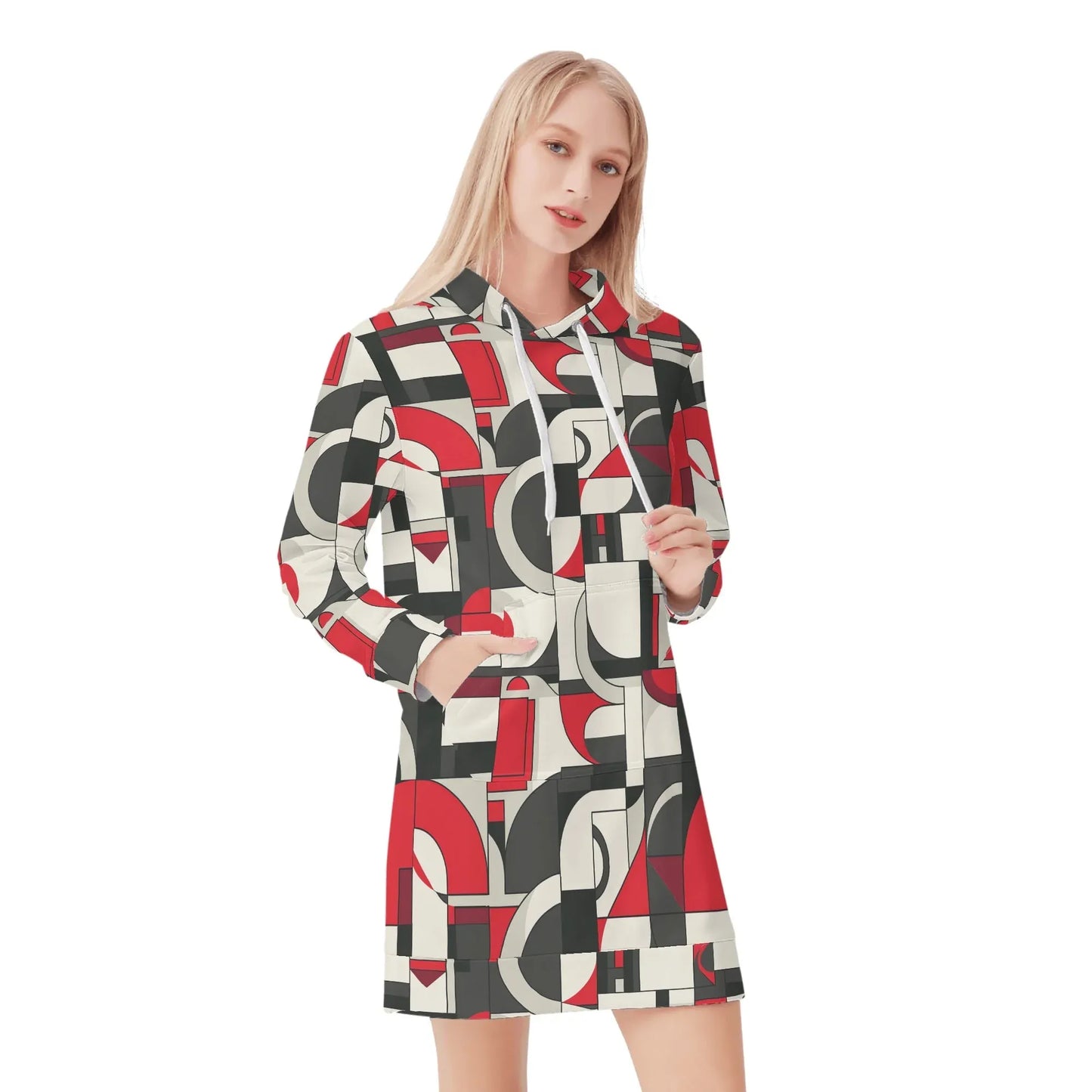 geometry-v7-damen-hoodiekleid-warmes-velvet-kapuzenkleid-aus-weichem-samt-fleece-hoodiekleid-jlr-design-1 - JLR Design