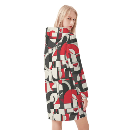 geometry-v7-damen-hoodiekleid-warmes-velvet-kapuzenkleid-aus-weichem-samt-fleece-hoodiekleid-jlr-design-2 - JLR Design