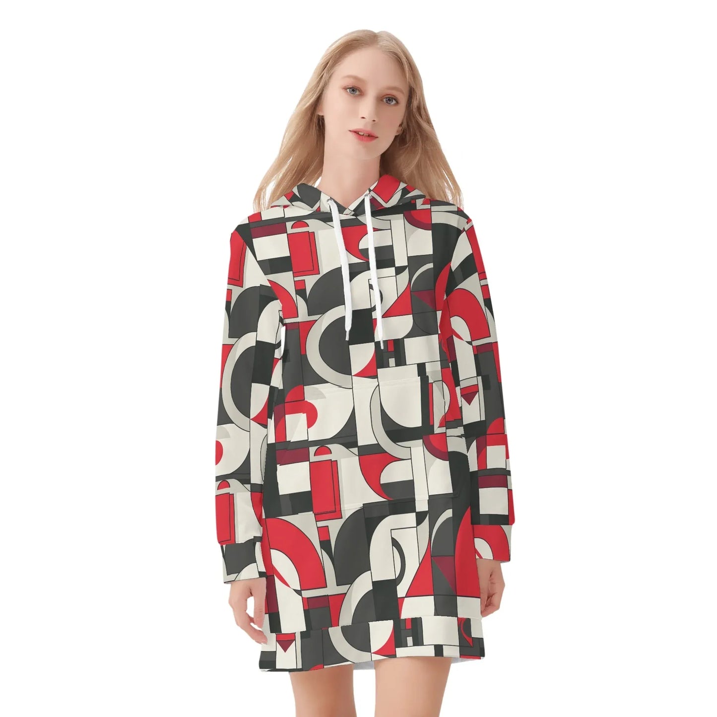 geometry-v7-damen-hoodiekleid-warmes-velvet-kapuzenkleid-aus-weichem-samt-fleece-hoodiekleid-jlr-design-3 - JLR Design