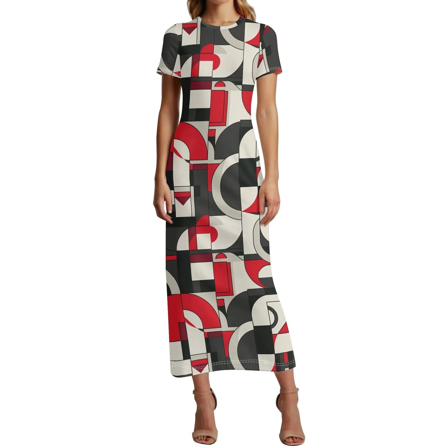 geometry-v7-short-sleeve-long-dress-long-dress-jlr-design-1 - JLR Design