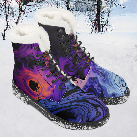 gothic-tie-dye-v1-faux-fur-leder-boots-boots-jlr-design-1 - JLR Design