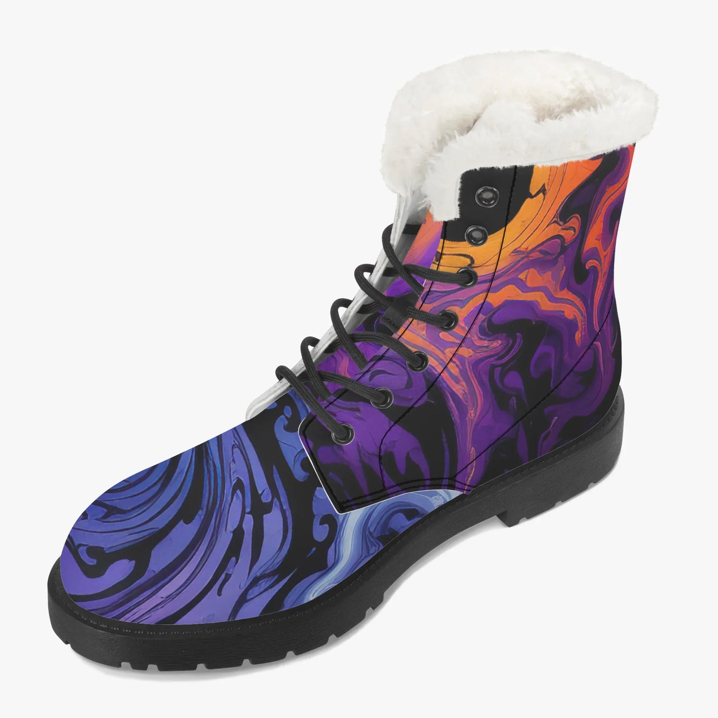 gothic-tie-dye-v1-faux-fur-leder-boots-boots-jlr-design-3 - JLR Design