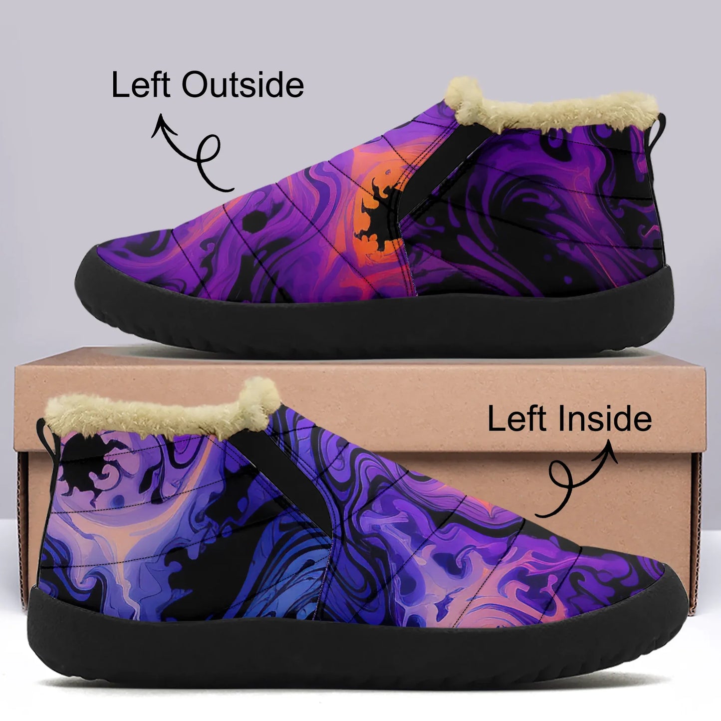 gothic-tie-dye-v1-faux-fur-slipper-slipper-jlr-design-1 - JLR Design