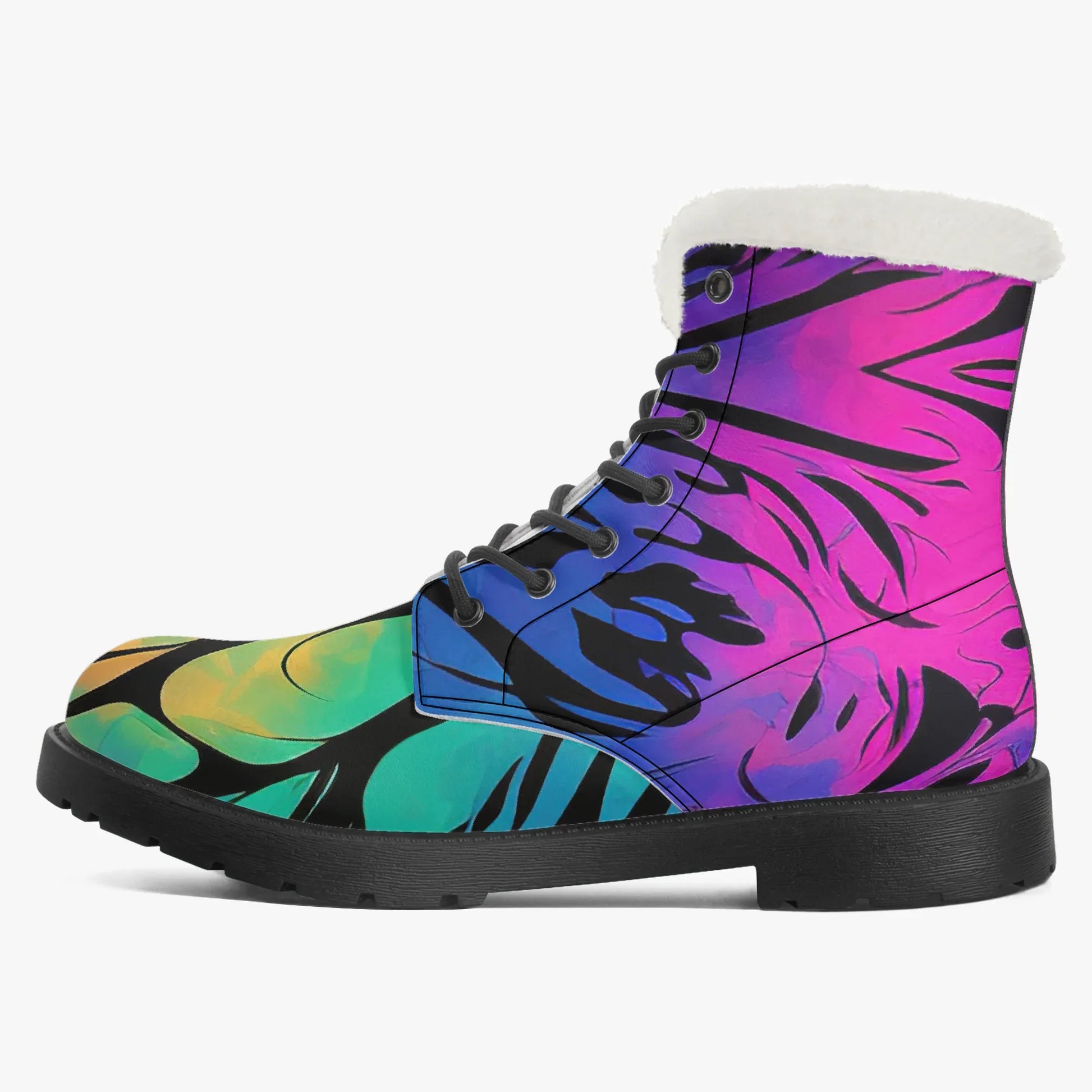 gothic-tie-dye-v2-faux-fur-leder-boots-boots-jlr-design-4 - JLR Design