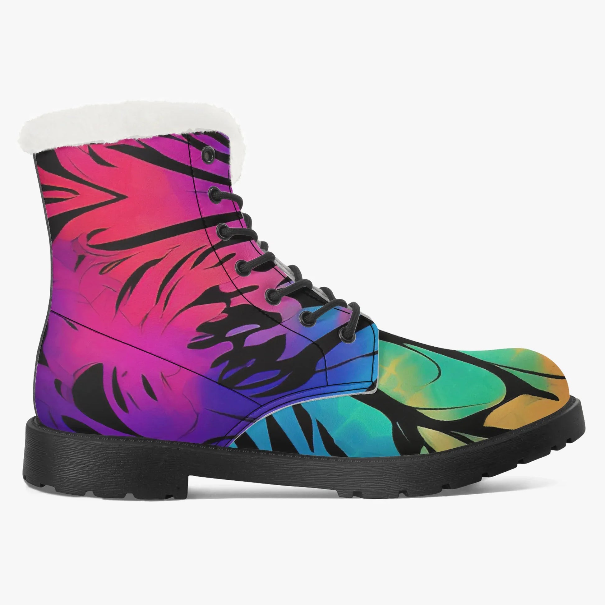 gothic-tie-dye-v2-faux-fur-leder-boots-boots-jlr-design-8 - JLR Design