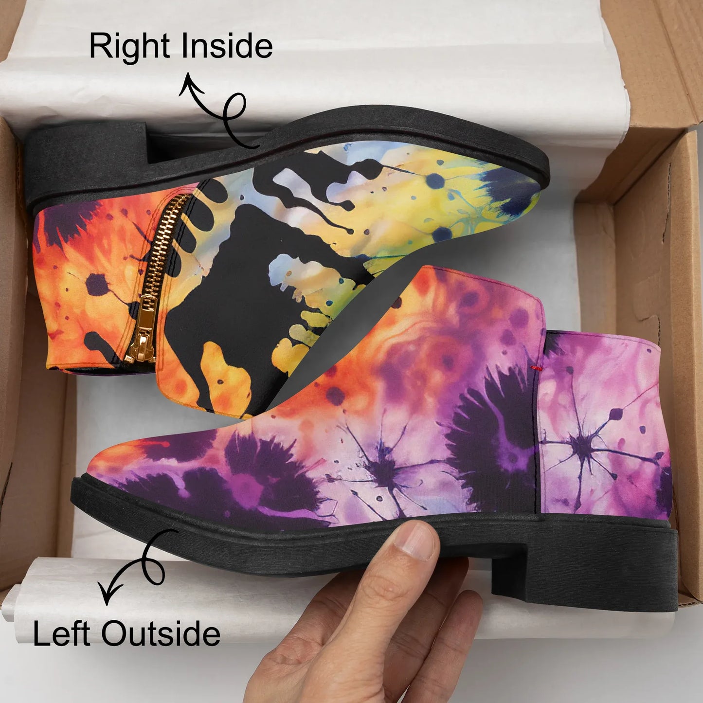 gothic-tie-dye-v3-elegante-reissverschluss-stiefeletten-stiefeletten-jlr-design-8 - JLR Design