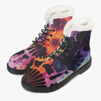 gothic-tie-dye-v3-faux-fur-leder-boots-boots-jlr-design-2 - JLR Design