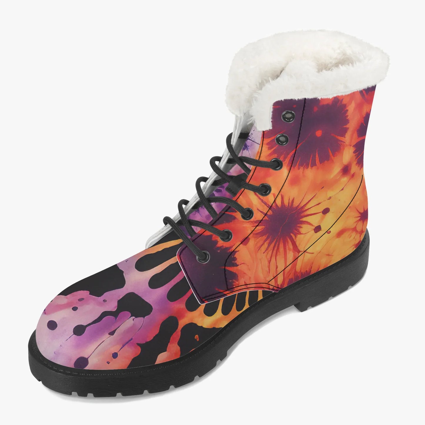gothic-tie-dye-v3-faux-fur-leder-boots-boots-jlr-design-3 - JLR Design