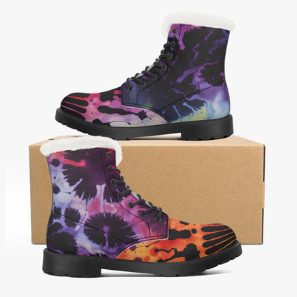 gothic-tie-dye-v3-faux-fur-leder-boots-boots-jlr-design-5 - JLR Design